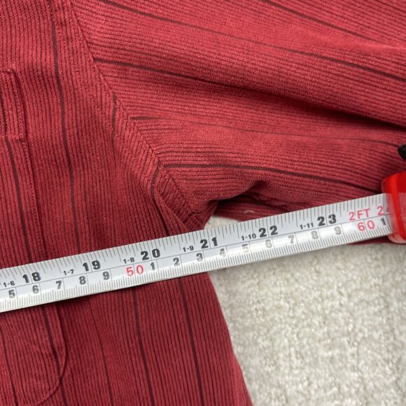Vintage Pierre Cardin Faux Suede Dark Red Dress Shirt Men Size M Button Up - Picture 6 of 13
